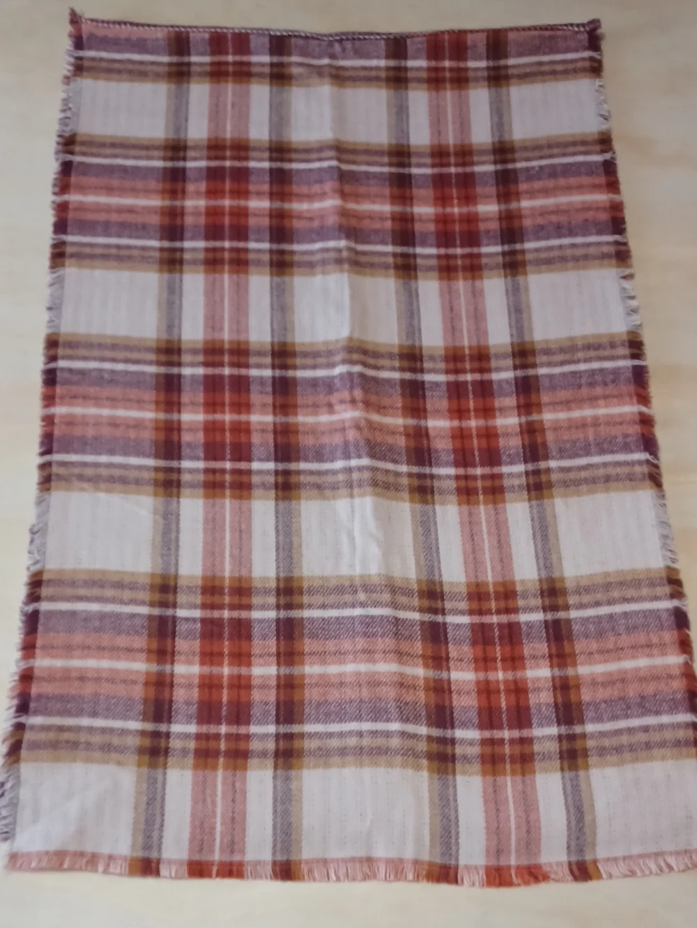Vince Camuto Reversible Plaid Houdstooth Scarf 80×26 Wrap Blanket Unisex
